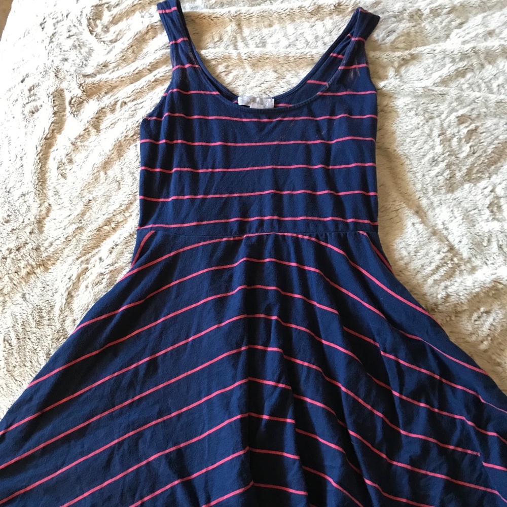 Forever21 Navy Striped Flare Dress